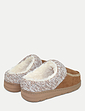 Dr Keller Faux Fur Lined Knit Trim Mule Slipper - Tan