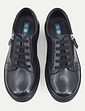 EEE Fit Leather Trainer With Side Zip - Black