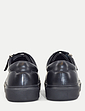 EEE Fit Leather Trainer With Side Zip - Black