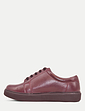 EEE Fit Leather Trainer With Side Zip - Burgundy