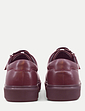 EEE Fit Leather Trainer With Side Zip - Burgundy