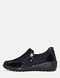 Dr Lightfoot E Twin Zip Diamante Trim Shoe - Black