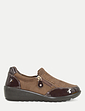 Dr Lightfoot E Twin Zip Diamante Trim Shoe - Brown