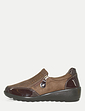 Dr Lightfoot E Twin Zip Diamante Trim Shoe - Brown