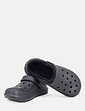 Wide Fit Fleece Lined Clog - Black