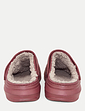 Wide Fit Fleece Lined Clog - Burgundy