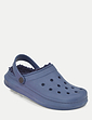 Wide Fit Fleece Lined Clog - Navy