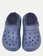 Wide Fit Fleece Lined Clog - Navy