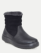 Wide Fit PU Mock Suede Zip Boot - Black