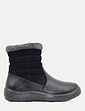 Wide Fit PU Mock Suede Zip Boot - Black