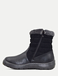 Wide Fit PU Mock Suede Zip Boot - Black