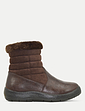 Wide Fit PU Mock Suede Zip Boot - Brown