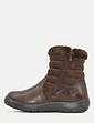 Wide Fit PU Mock Suede Zip Boot - Brown