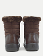 Wide Fit PU Mock Suede Zip Boot - Brown