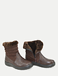 Wide Fit PU Mock Suede Zip Boot - Brown