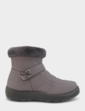 Wide EE Fit Quilted Top Side Zip Showerproof Boot - Grey