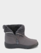 Wide EE Fit Quilted Top Side Zip Showerproof Boot - Grey