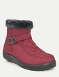 Wide EE Fit Quilted Top Side Zip Showerproof Boot - Wine