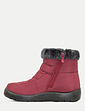 Wide EE Fit Quilted Top Side Zip Showerproof Boot - Wine