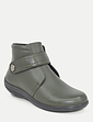 Wide EE Fit Leather Touch Fasten Boot - Olive