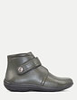 Wide EE Fit Leather Touch Fasten Boot - Olive