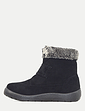 Wide Fit Touch Fasten Mock Suede Boot - Black