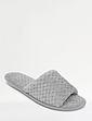 Textured Fleece Mule Slipper - Grey