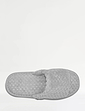 Textured Fleece Mule Slipper - Grey