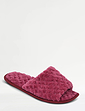 Textured Fleece Mule Slipper - Raspberry