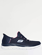 Skechers Diamond Dream Wide Fit Slip In Trainer - Navy