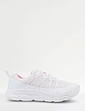 Truflex Wide EE Fit Mesh Lace Up Trainer - White & Pink