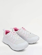 Truflex Wide EE Fit Mesh Lace Up Trainer - White & Pink