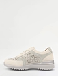 Dr Keller Punchwork Lace Up Trainer With Side Zip - Beige