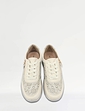 Dr Keller Punchwork Lace Up Trainer With Side Zip - Beige