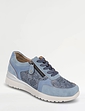 Dr Keller Punchwork Lace Up Trainer With Side Zip - Navy