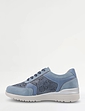 Dr Keller Punchwork Lace Up Trainer With Side Zip - Navy