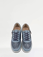 Dr Keller Punchwork Lace Up Trainer With Side Zip - Navy