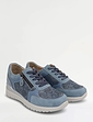 Dr Keller Punchwork Lace Up Trainer With Side Zip - Navy