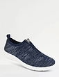 Wide EE Fit Zip Front Marl Knit Fabric Trainer - Navy