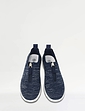 Wide EE Fit Zip Front Marl Knit Fabric Trainer - Navy