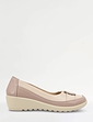 Wide EE Fit Two Tone Shoe - Beige