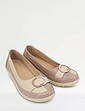 Wide EE Fit Two Tone Shoe - Beige