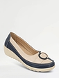 Wide EE Fit Two Tone Shoe - Navy