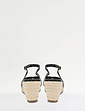 Wide EE Fit Leather Look Cross Over Espadrille Sandal - Black