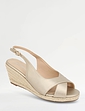 Wide EE Fit Leather Look Cross Over Espadrille Sandal - Gold