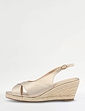 Wide EE Fit Leather Look Cross Over Espadrille Sandal - Gold