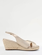 Wide EE Fit Leather Look Cross Over Espadrille Sandal - Gold