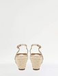 Wide EE Fit Leather Look Cross Over Espadrille Sandal - Gold