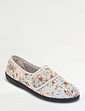 Dr Keller Floral Print Touch Fasten Slipper - Grey