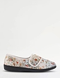 Dr Keller Floral Print Touch Fasten Slipper - Grey